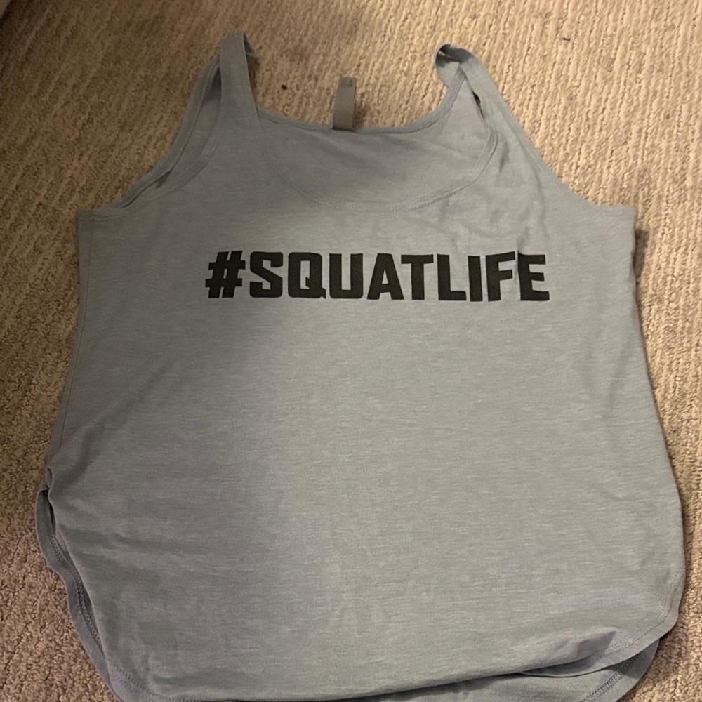 Next Level Apparel Light Gray #SQUATLIFE Tank Top